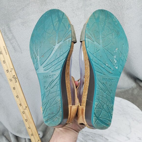 Naot Shoes Womens Size 10 Brown & Green Leather Prophecy Ankle Strap Sandals - Picture 8 of 10